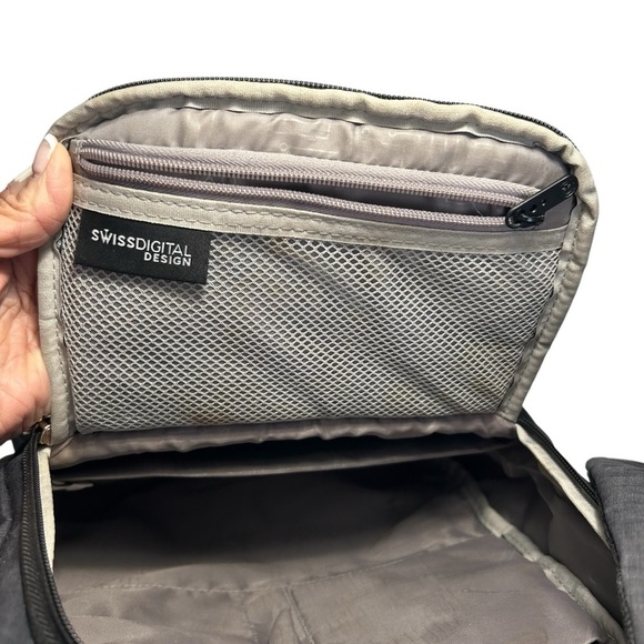 Swiss Digital Micro Business Backpack With Laptop Pocket Gray - Picture 9 of 14